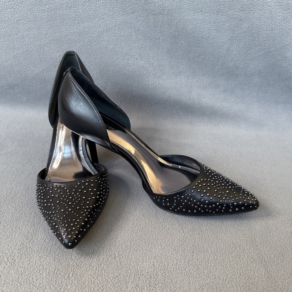 Coach Shoes Womens 9 B Black‎ Studded Pointed Toe DOrsay Heels Classic New